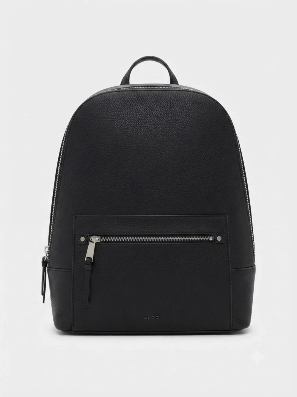 Aldo Black Pebbled Leather Minimalist Backpack